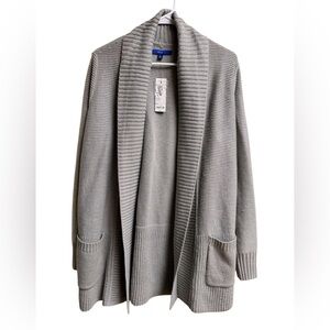 Apt. 9 Women’s Shimmer Open Front Cardigan – Size XL – Silver Gray – NWT